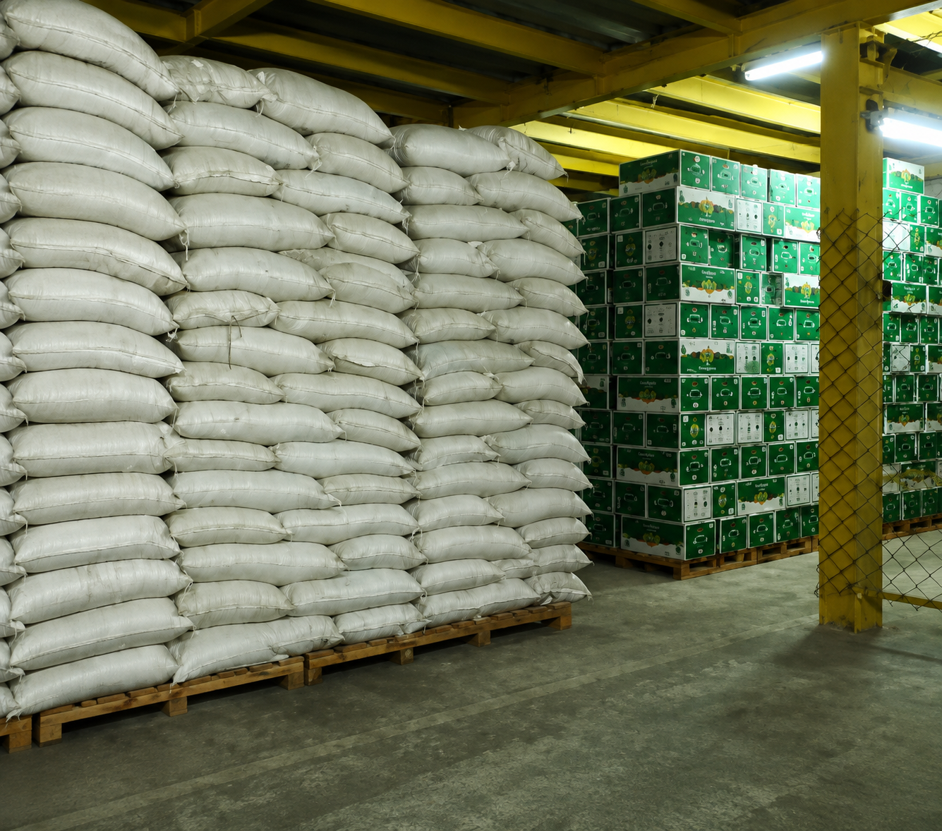 Raw material and finished goods storage